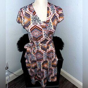 NWT Everly Grey Women's Kathy Maternity and Nursing Flutter Sleeve Wrap Dress